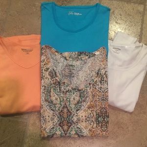 4 Knit Tops/3 Short Sleeves, 1 long sleeve. 1X&2X